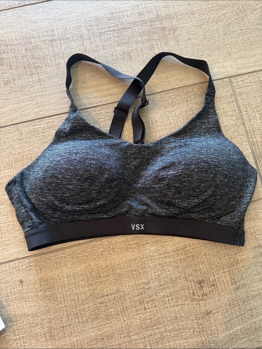 VSX Victorias Secret Heathered Charcoal Sports Bra - Black/Gray